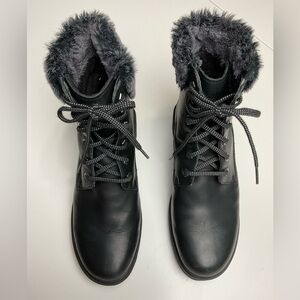 Timberland Black Waterproof Ankle‎ Boots with Faux Fur Trim